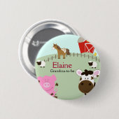 ファームベビー名タグボパーソナライズされたタン 缶バッジ (正面&裏面)