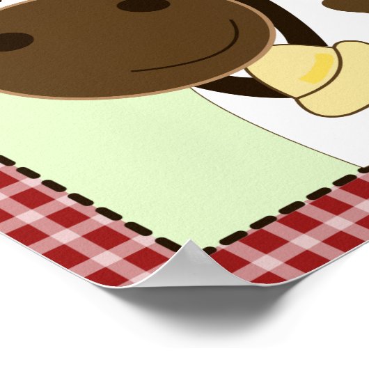 ファームベビーCOW 8x10ベビー子供部屋ルームプリント ポスター (角)