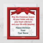 ファームホームステッドバーンアニマルズクリスマスグリーティング シーズンカード (裏面)