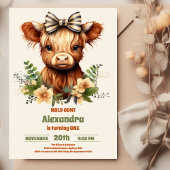 ファームホーリーカウハイランド1歳の誕生日 招待状