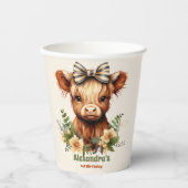 ファームホーリーカウハイランド1歳の誕生日 紙コップ (正面)