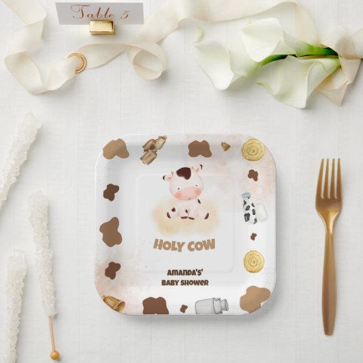 ファームホーリーカウベビーシャワー ペーパープレート (ウェディング)