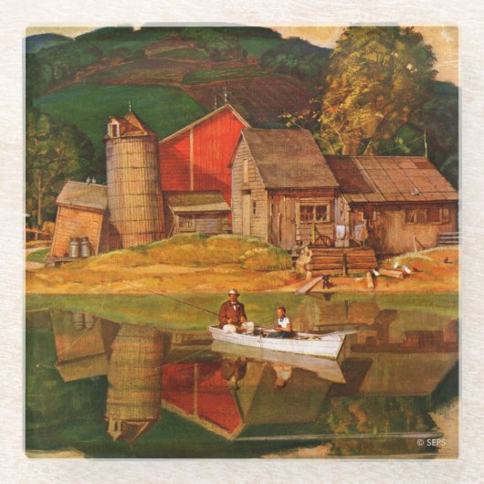 ファームポンドランドスケープバイミードシェーファー ガラスコースター (正面)