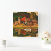 ファームポンドランドスケープバイミードシェーファー スクエア壁時計 (ホーム)