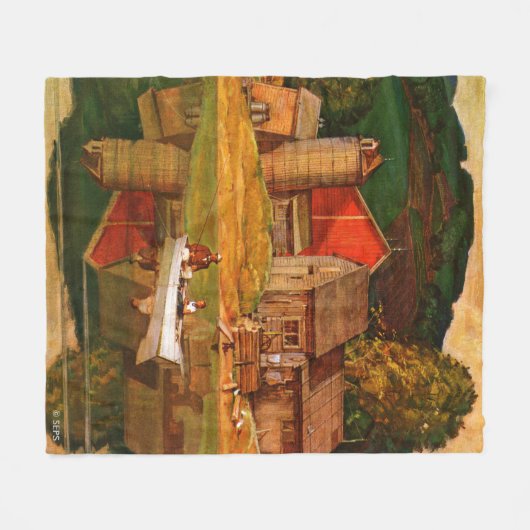 ファームポンドランドスケープバイミードシェーファー フリースブランケット (正面(横))