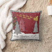 ファームメモダンリークリスマスサンタスリートインディア クッション (ブランケット)