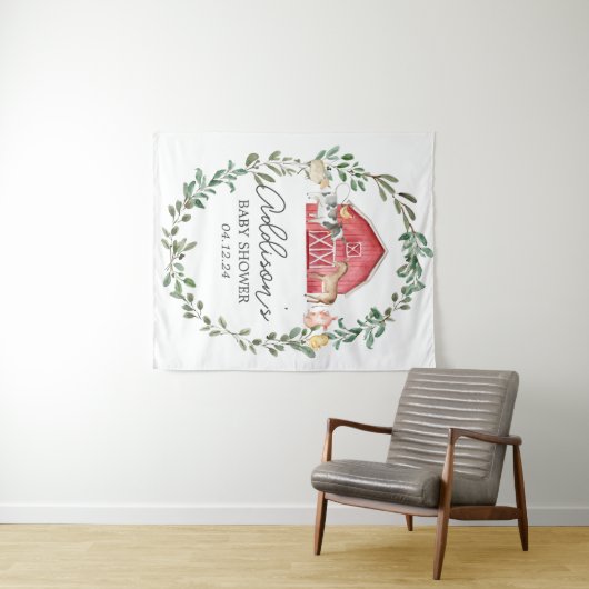 ファームモダンウェルカムサインファーム歓迎ポスターテープ タペストリー (インサイチュ(横))