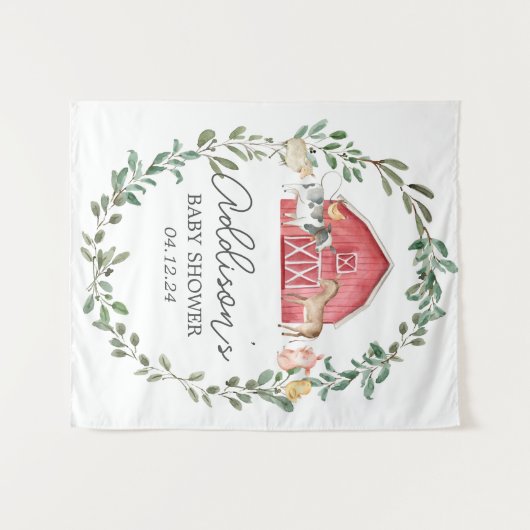 ファームモダンウェルカムサインファーム歓迎ポスターテープ タペストリー (正面(横))