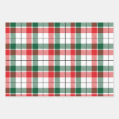 ファームモダンハウスチャームクラシッククリスマスプレイド ラッピングペーパーシート (正面)