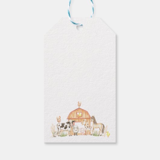 ファームモダンメッセージカード、ファームパーティーラベル、遠く ギフトタグ (裏面)