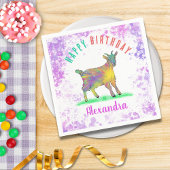 ファームヤギカラフルガールズバースデーパーティー名 スタンダードカクテルナプキン