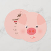 ファームヤードの豚ちゃん 招待状 (正面/裏面)