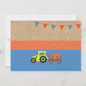 ファームヤードバースデーパーティパンプキントラクタ招待状 招待状 (裏面)