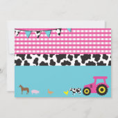 ファームヤードバースデーパーティードアニマルピグトラクター招待状 招待状 (裏面)