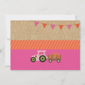 ファームヤードバースデーパーティーパンプキントラクター招待状 招待状 (裏面)