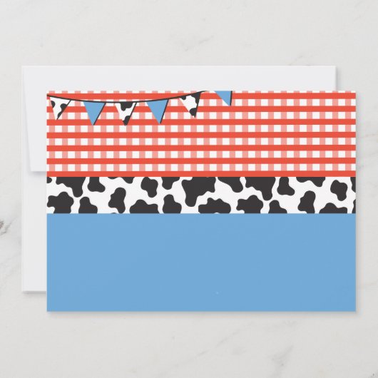 ファームヤードフォトバースデーパーティーブルーボーイズ招待状 招待状 (裏面)