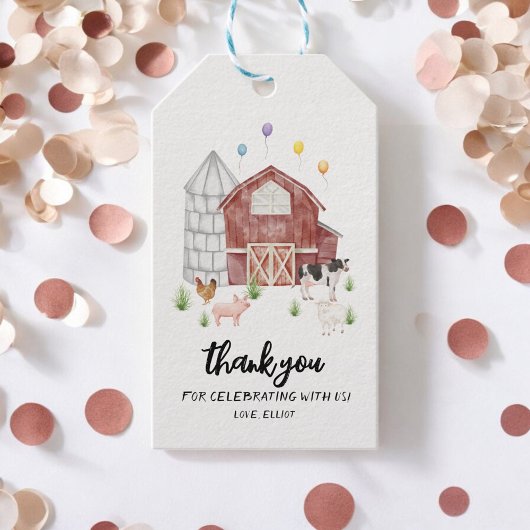 ファームヤード バーンヤード 農場の動物の誕生日パーティー ギフトタグ