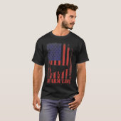 ファームライフアメリカ国旗と牛 Tシャツ (正面フル)