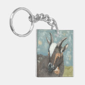 ファームライフグレーヤギ キーホルダー (正面左)