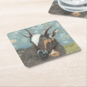 ファームライフグレーヤギ スクエアペーパーコースター (アングル)