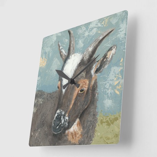 ファームライフグレーヤギ スクエア壁時計 (傾斜)