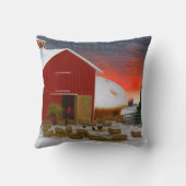 ファームライフ納屋周囲の庭インウィンターホレイションショー1885 クッション (裏面)