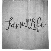 ファームライフ素朴グレーバーラップテクスチャーお洒落 シャワーカーテン (正面)