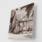 ファームライフ アンティークバーン スクエア壁時計 (傾斜)