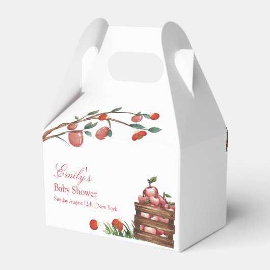 ファームラディバ素朴グのアップルガールベビーシャワー フェイバーボックス (裏面サイド)