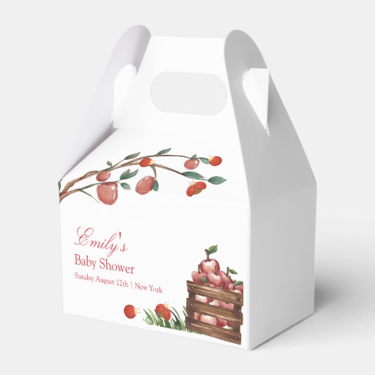 ファームラディバ素朴グのアップルガールベビーシャワー フェイバーボックス (正面サイド)