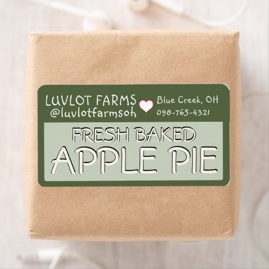 ファームラベル生焼いた生アップルパイとハート ラベル (インサイチュ)
