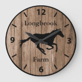 ファームランチまたは厩舎名8バーンウッドカスタムスタイル ラージ壁時計 (正面)