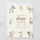 ファームランチアニマルズバースデーパーティー招待状 招待状 (正面)