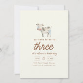 ファームランチカウバースデーパーティー招待状 招待状 (正面)