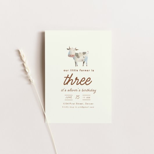 ファームランチカウバースデーパーティー招待状 招待状