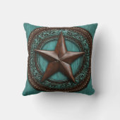 ファームランチカントリーウェスタンターコイズテキサス州スター クッション (裏面)