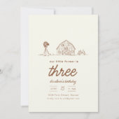 ファームランチトラクターバースデーパーティー招待状 招待状 (正面)