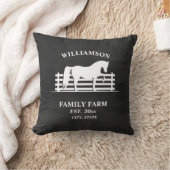 ファームランチホースブラックシャルボードホワイトファミリー クッション (ブランケット)