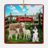 ファームランチ羊と犬ハッピーホリデー セラミックオーナメント (裏面)