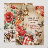 ファームランドチックパーティー招待状 招待状 (正面/裏面)