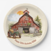 ファームラン素朴チ50th誕生日紙プレート ペーパープレート (正面)
