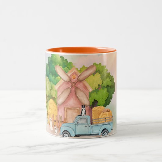 ファームリビングコーヒーマグ ツートーンマグカップ (中央)