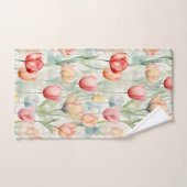 ファームレッドイエローチューリップフラワーズブライダルシャワー バスタオルセット (ハンドタオル)