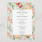 ファームレッドイエローチューリップフラワーズブライダルシャワー 招待状 (正面/裏面)