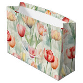 ファームレッドイエローチューリップフラワーズ誕生日 ラージペーパーバッグ (裏面アングル)