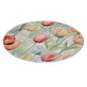 ファームレッドイエローチューリップ花 カッティングボード (角)