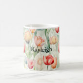 ファームレッドイエローチューリップ花 コーヒーマグカップ (中央)