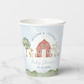 ファームレッドバーンアニマルベビーシャワー紙カップ 紙コップ (裏面)