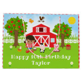 ファームレッドバーンアフリカンアメリカンガールハッピーバースデー ラージペーパーバッグ (裏面)