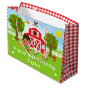 ファームレッドバーンアフリカンアメリカンガールハッピーバースデー ラージペーパーバッグ (裏面アングル)